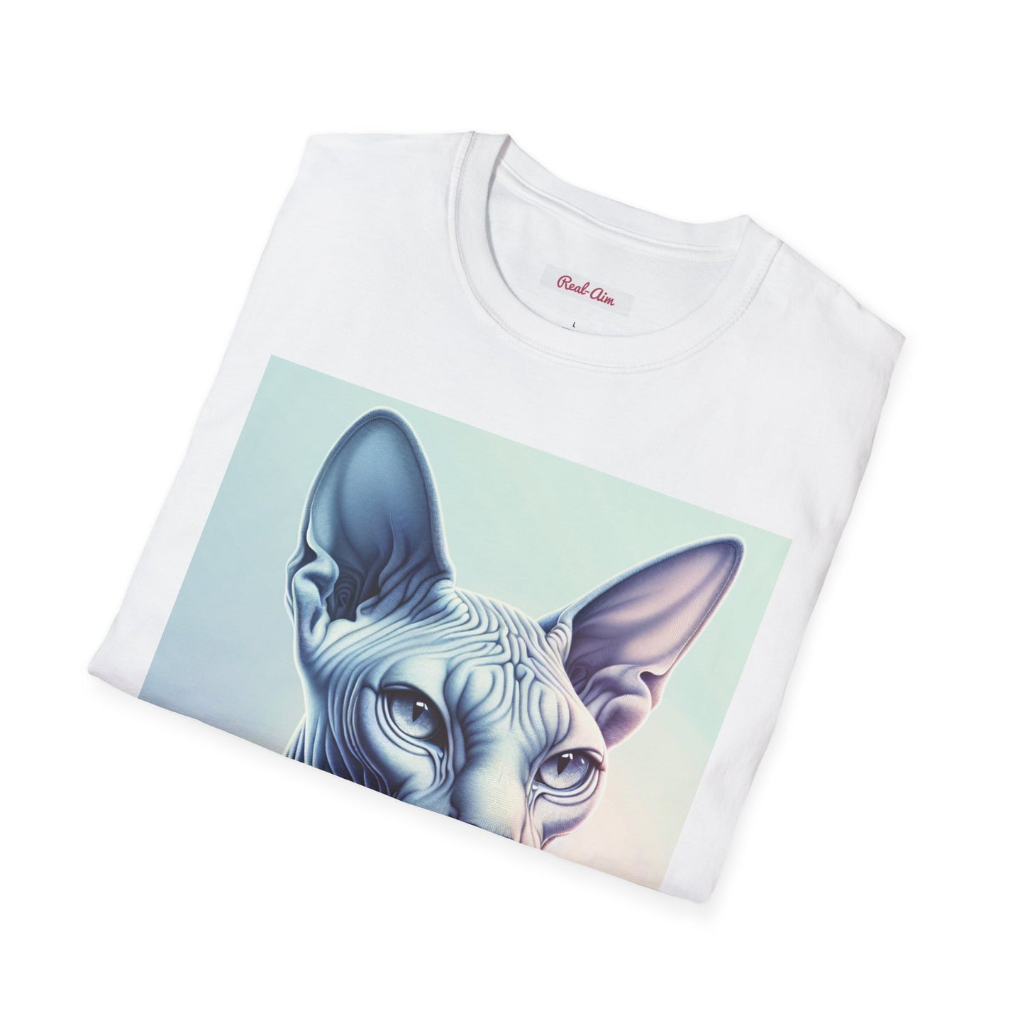 Unisex Softstyle T-Shirt with a Sphynx Cat Print