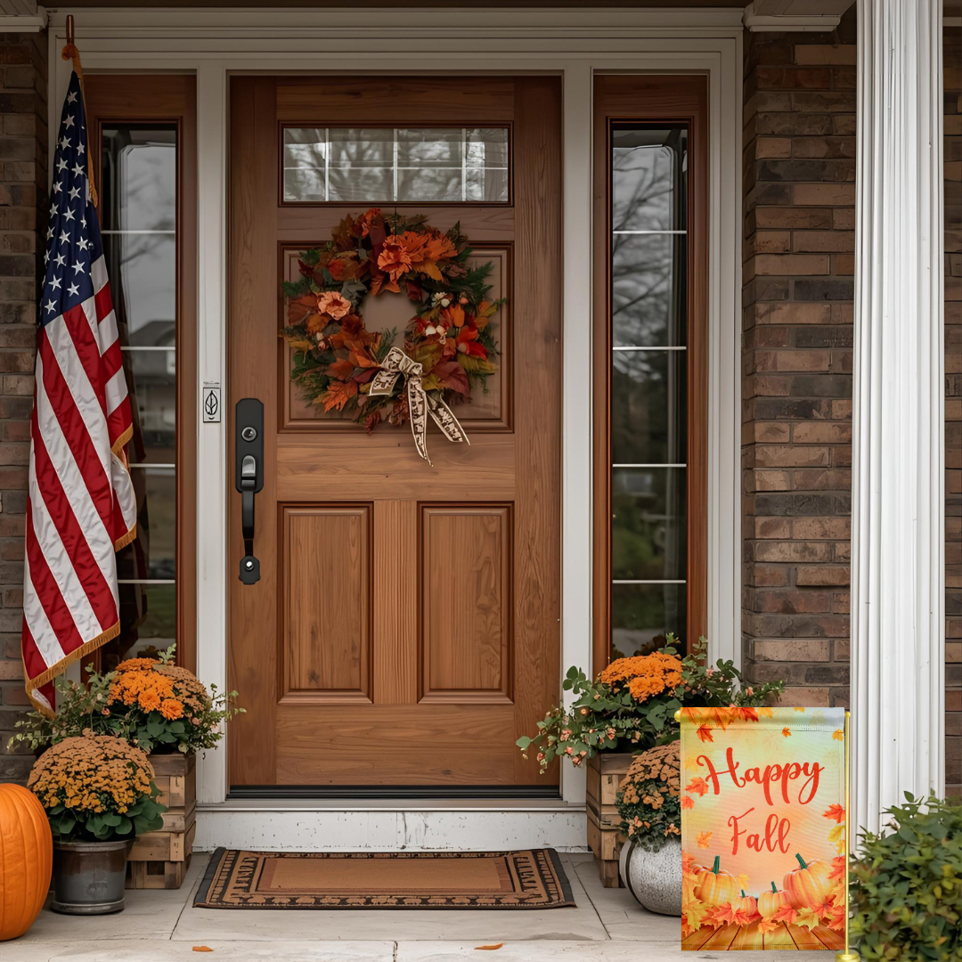 Autumn Garden Flag 12 x 18 Inch, Rustic Fall Outdoor Flag for Front Porch, Garden, Yard & Patio Décor