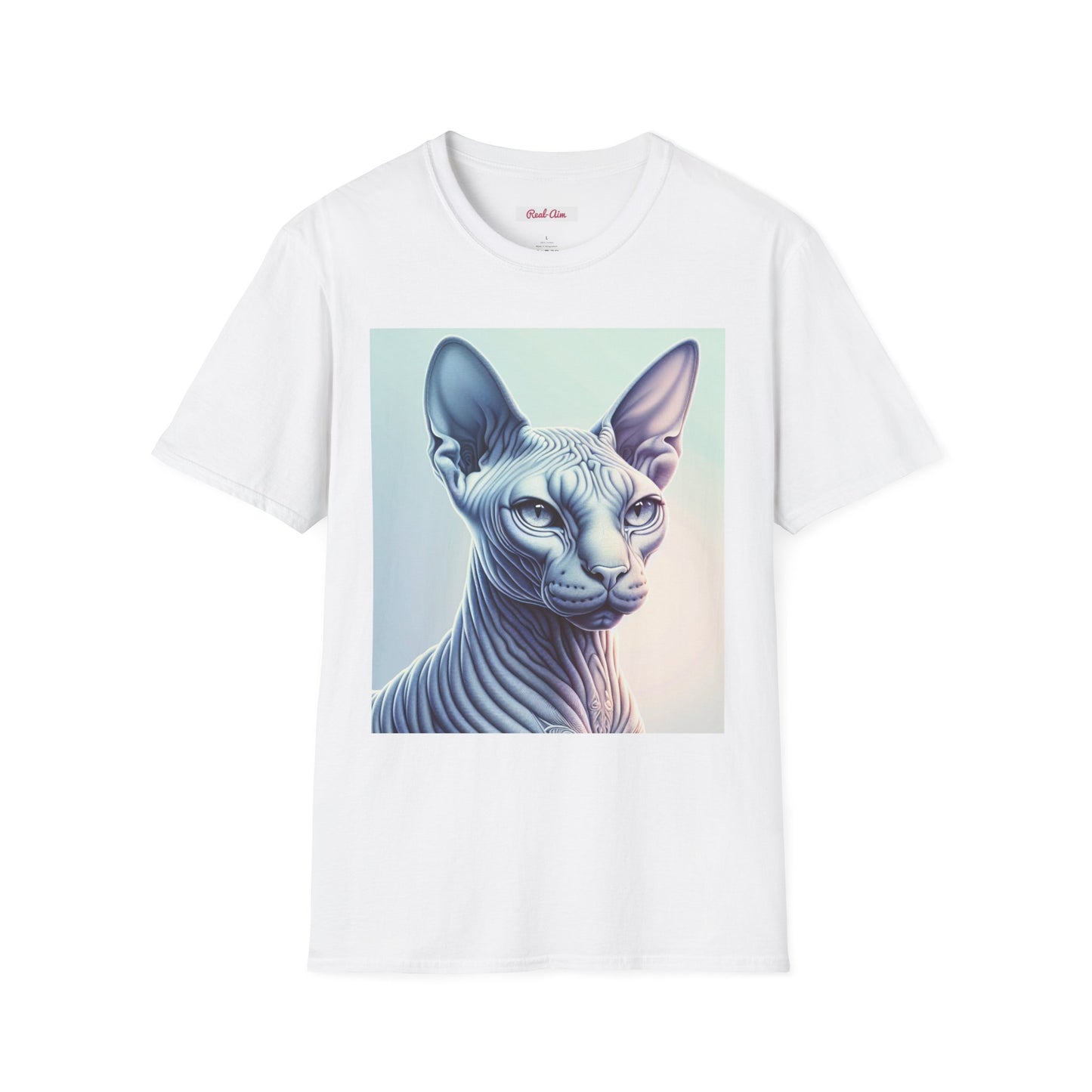 Unisex Softstyle T-Shirt with a Sphynx Cat Print