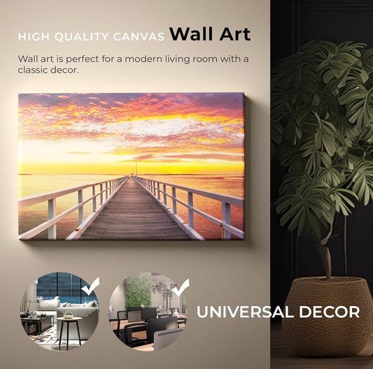 Large Sunset Wall Art Canvas Wall Painting for Living Room Framed