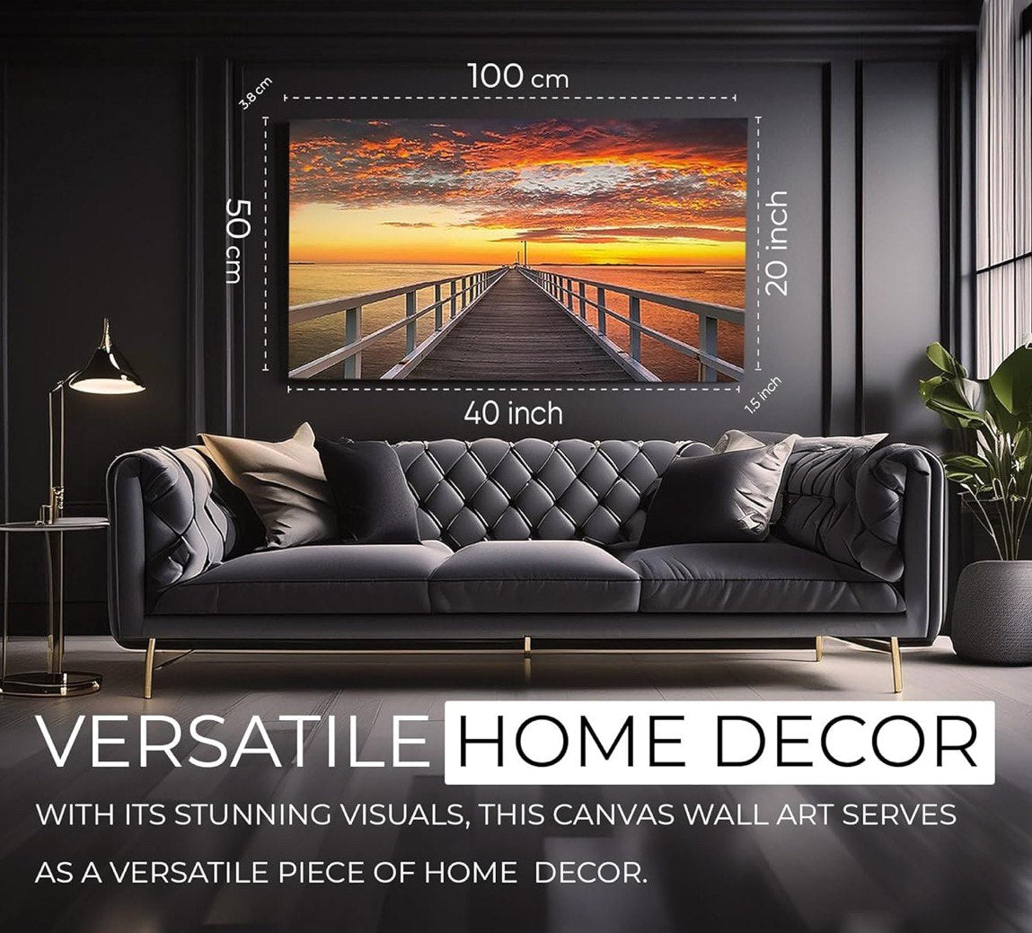 Large Sunset Wall Art Canvas Wall Painting for Living Room Framed