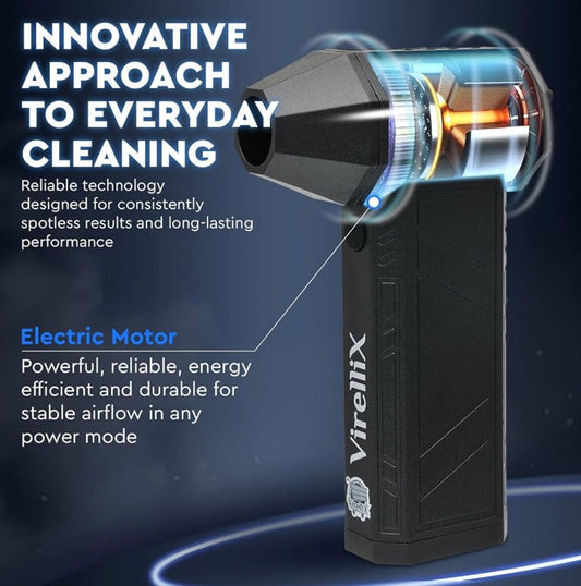 Powerful Electric Air Duster for PC - Turbojet 150000 RPM Air Blaster for Car Detailing - Rechargeable Air Blower for Electronics or Household Dust Cleaner