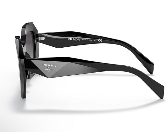 Prada PR16WS 1AB5D1 Black Geometric Sunglasses with Grey Gradient Lens + Case