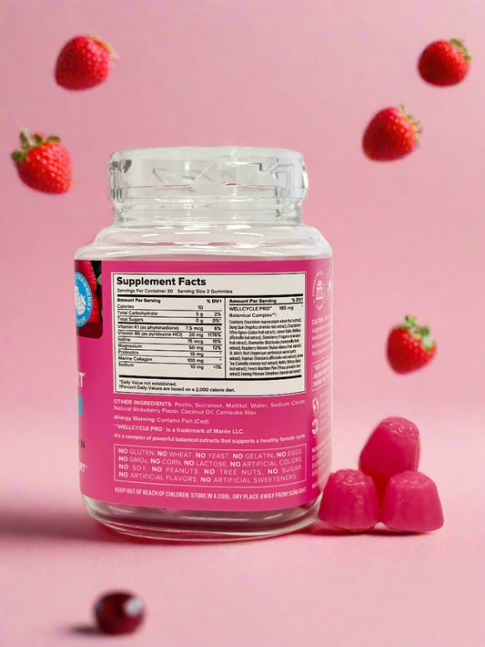 MARÉE PMS Vitamins Balance & Support Gummies – Natural Hormonal Support for Women