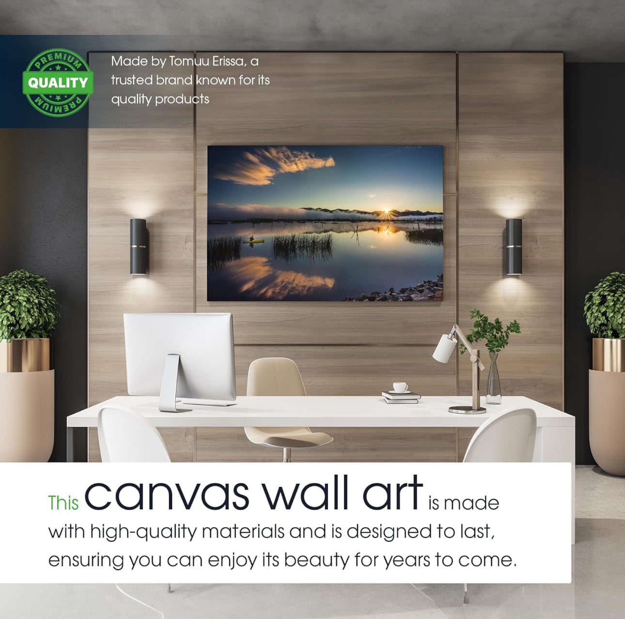 XL Wall Art Framed Tranquil Peaceful Sunrise Over Lake Canvas Picture Artwork