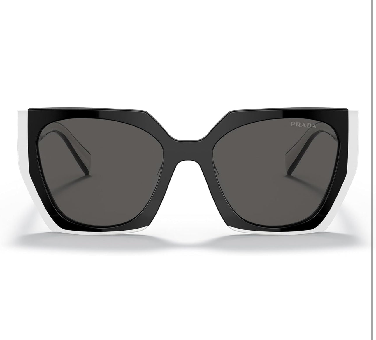 Rectangular PRADA Women's Sunglasses PR15WS Black&White Frame, Gradient Lenses