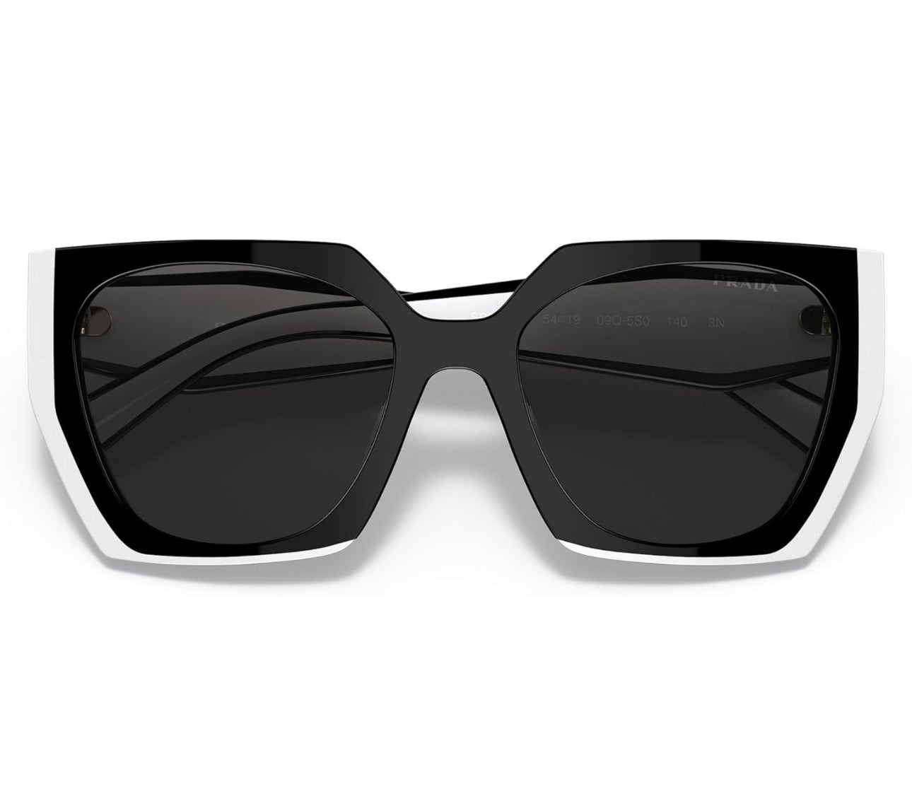 Rectangular PRADA Women's Sunglasses PR15WS Black&White Frame, Gradient Lenses