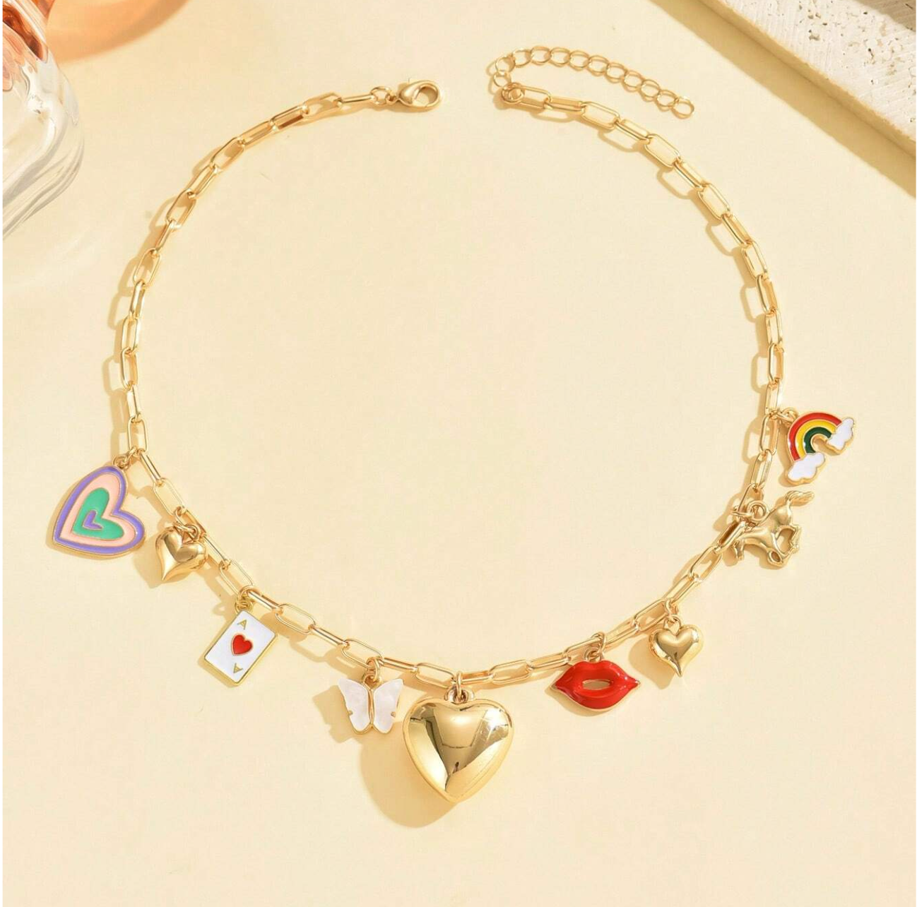 Gold chain with Charms