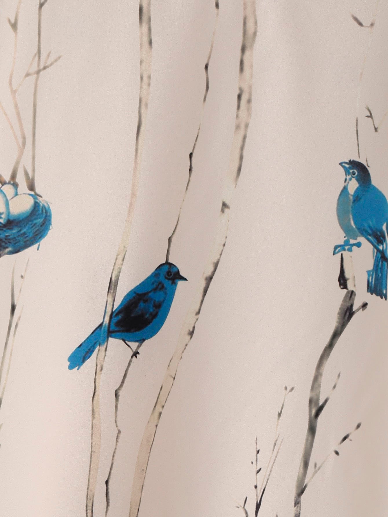 Bird Print Chiffon Top