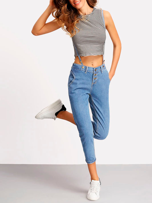 Skinny Jeans wIth Detachable Straps