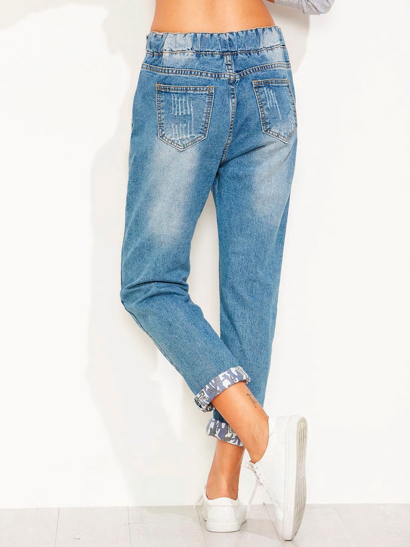 Denim Jeans with Printed Logo
