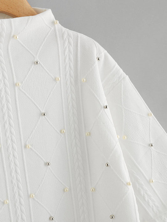 Pullover Sweater with Beaded Details