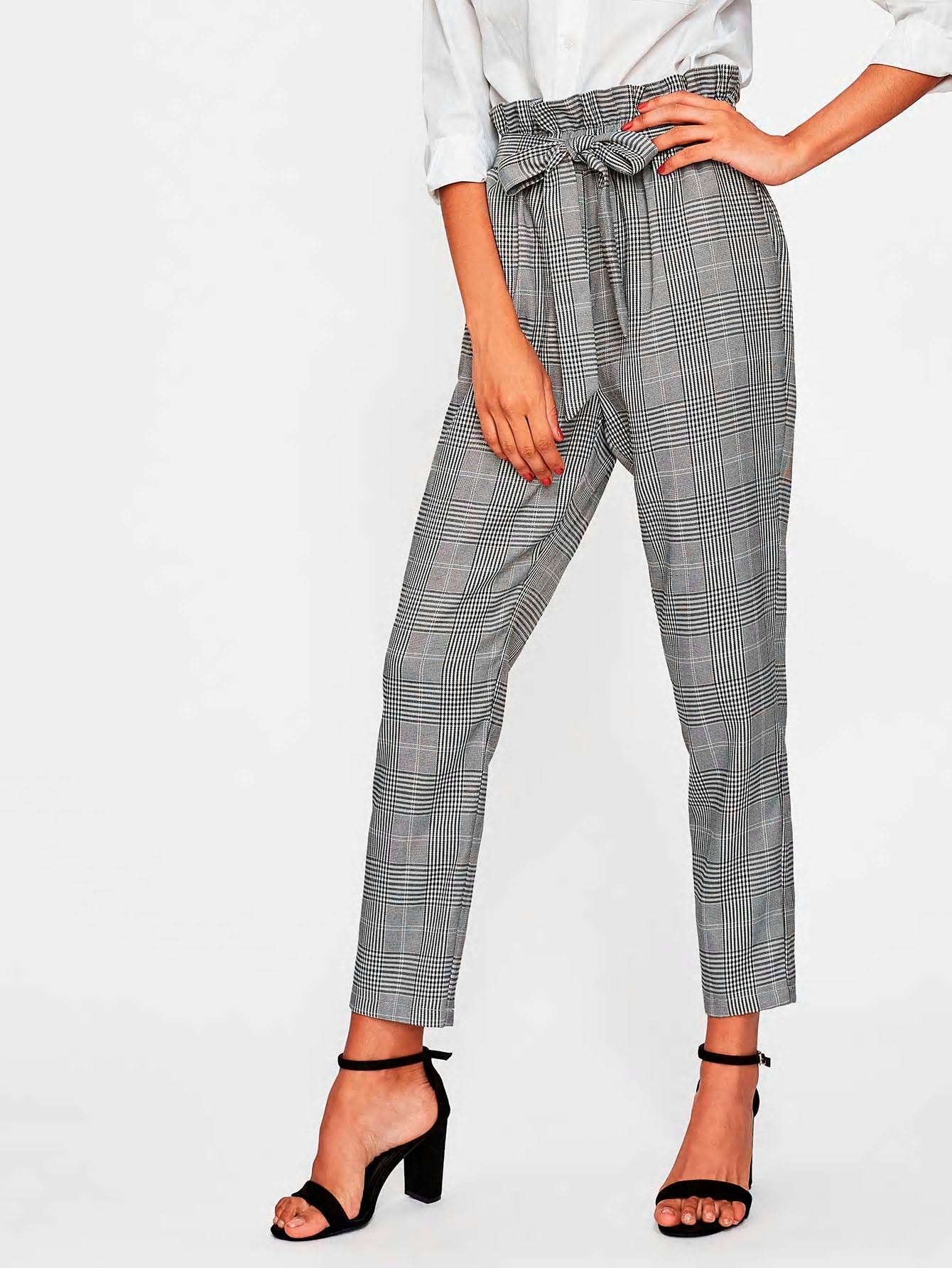 Grey High Ruffle Waisted Pants