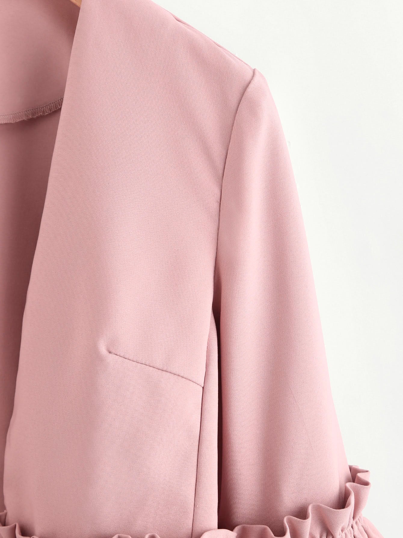 Ruffled Pale Pink Long Sleeve Jacket
