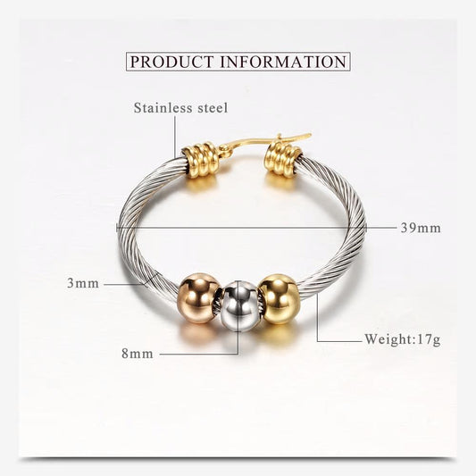 Hoop Rings with balls decoration