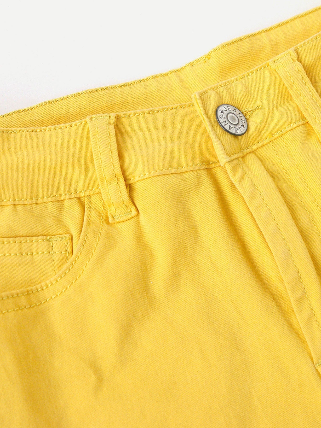 Yellow Denim Shorts
