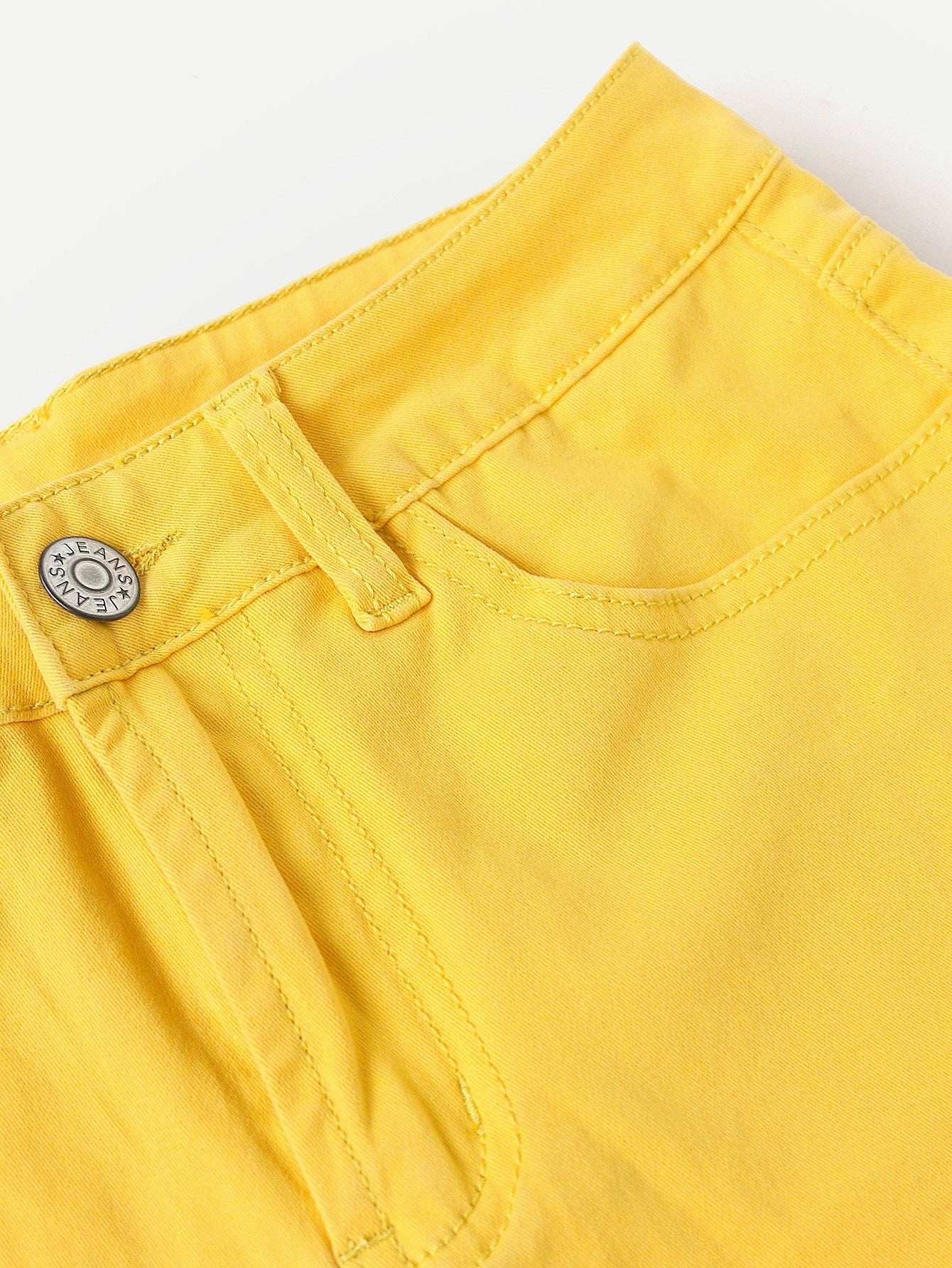 Yellow Denim Shorts