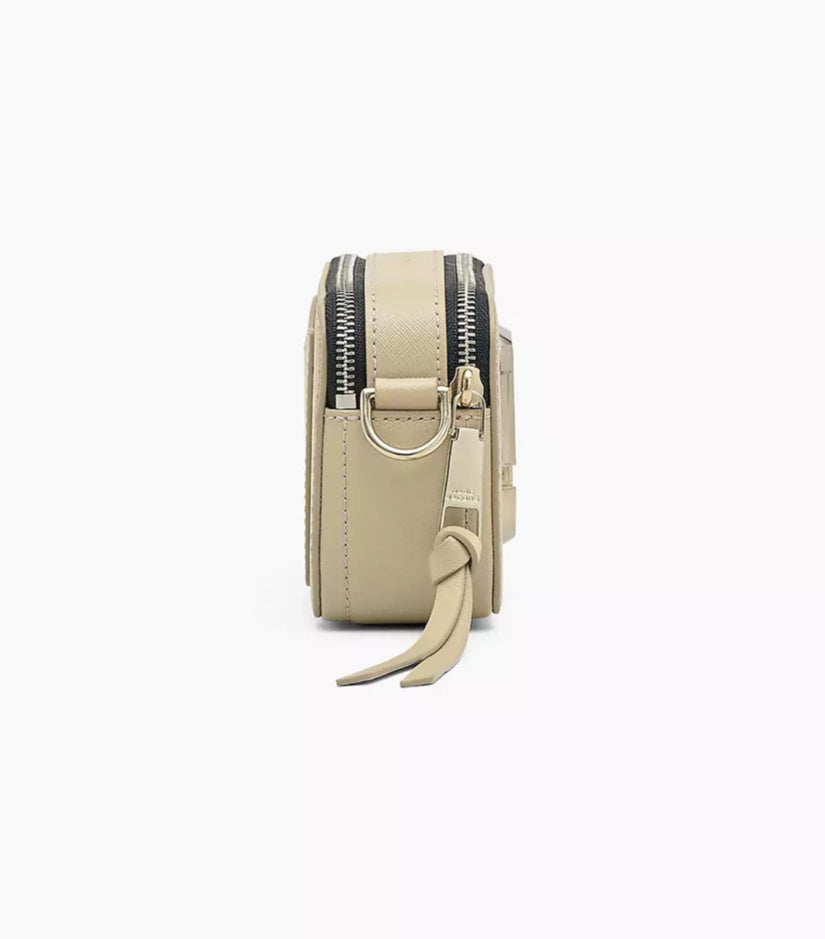 Marc Jacobs Women's The Snapshot Khaki Leather Shoulder Bag Crossbody Purse & Dust bag