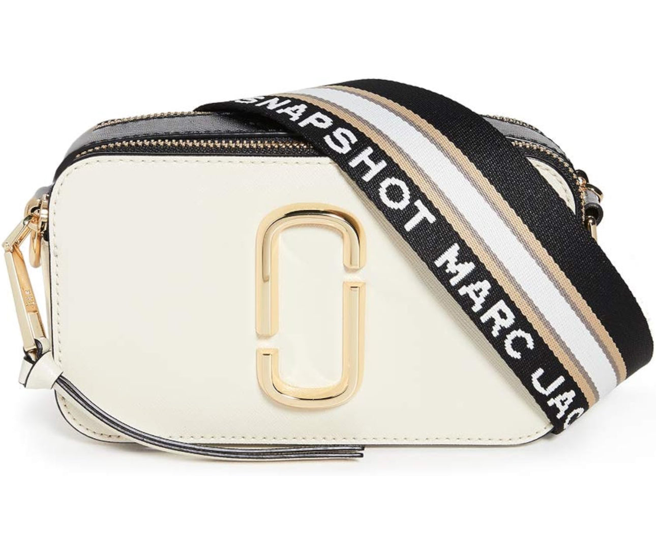 Marc Jacobs Women's The Snapshot White Multi Leather Shoulder Bag Crossbody Purse & Dust bag