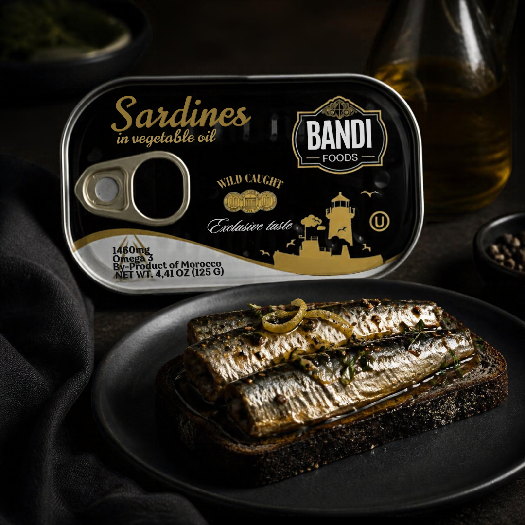 Bandi Foods Wild Caught Sardines Variety Pack, Tomato Sauce and Vegetable Oil, 4.41 oz Each, 6 Pack