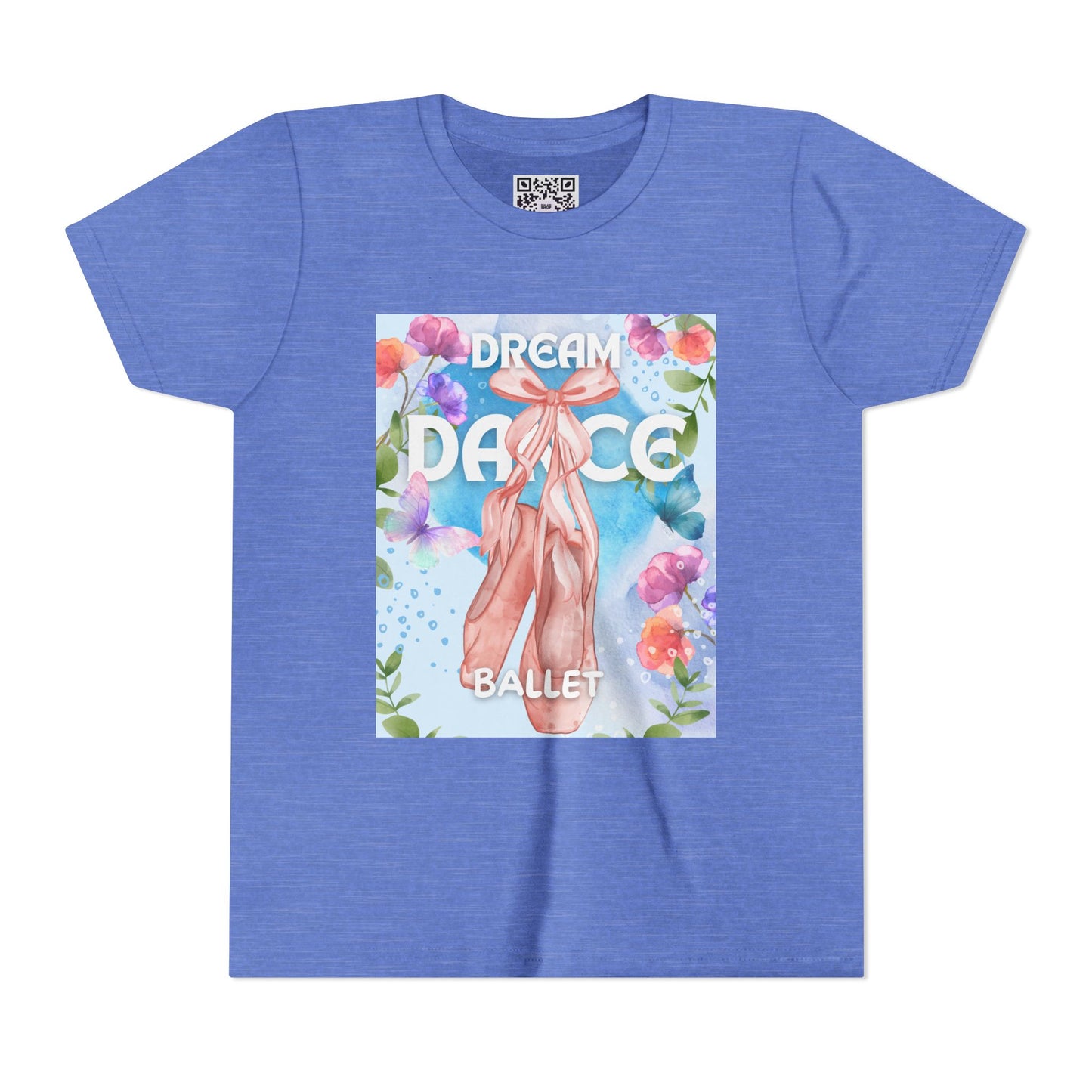 Gentle Floral Butterfly Ballerina Youth Tee Dream Dance Ballet