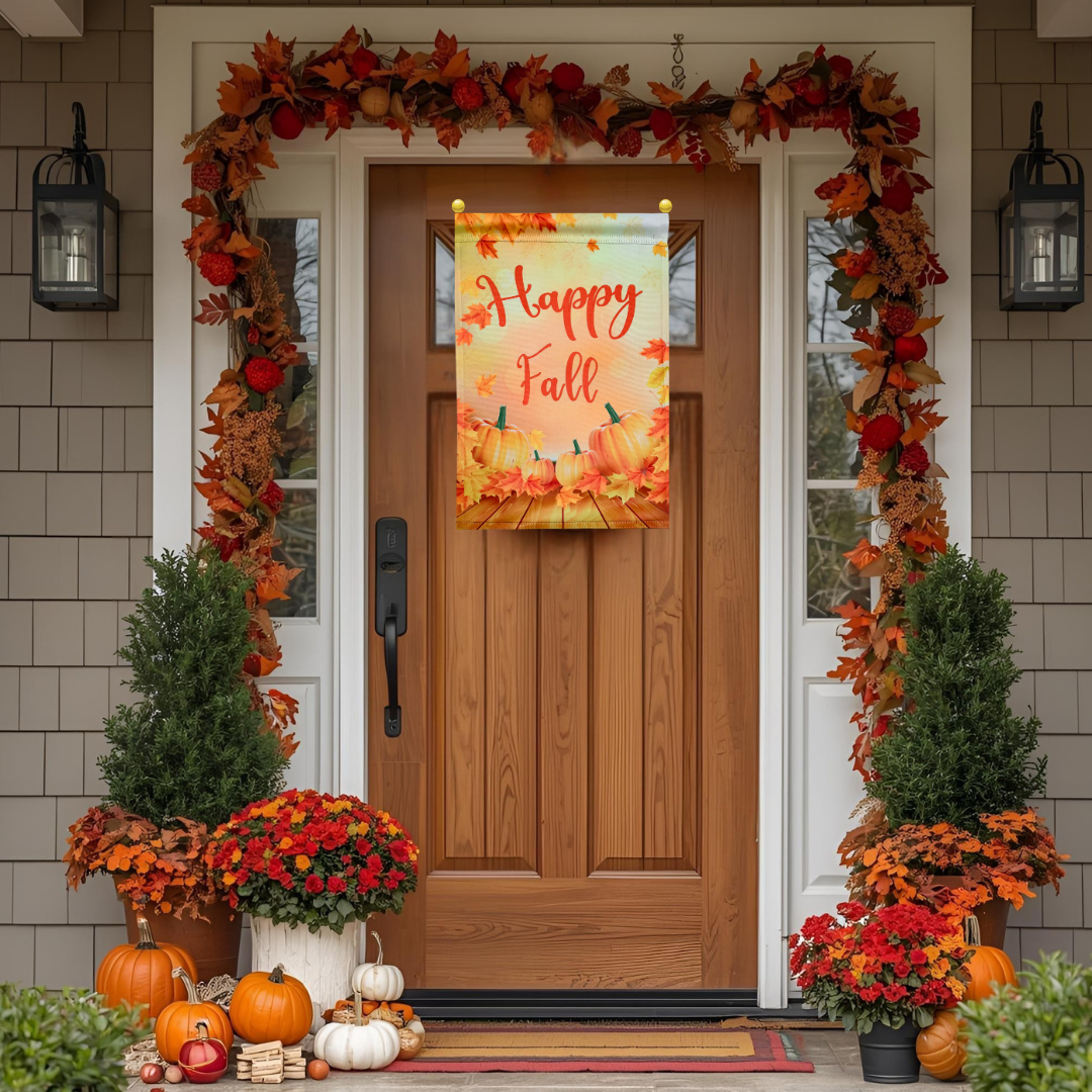 Autumn Garden Flag 12 x 18 Inch, Rustic Fall Outdoor Flag for Front Porch, Garden, Yard & Patio Décor