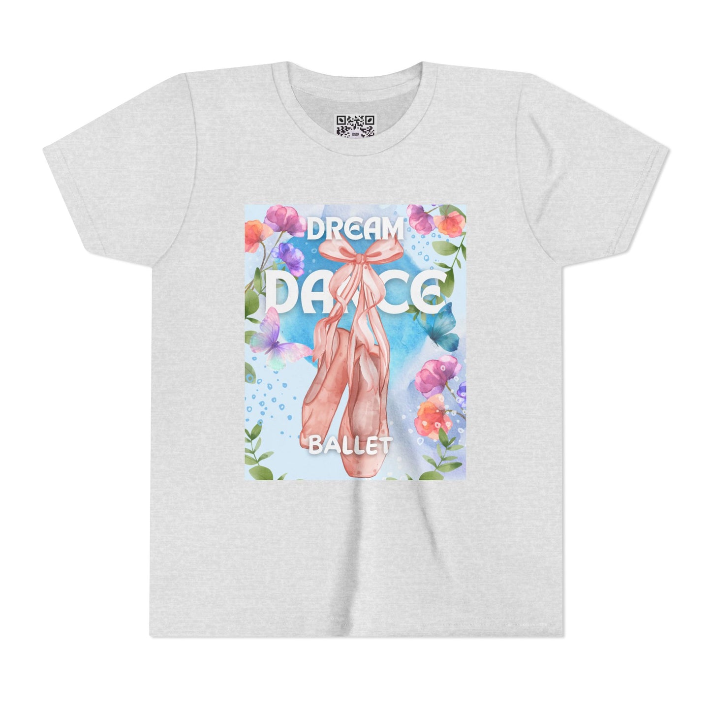 Gentle Floral Butterfly Ballerina Youth Tee Dream Dance Ballet