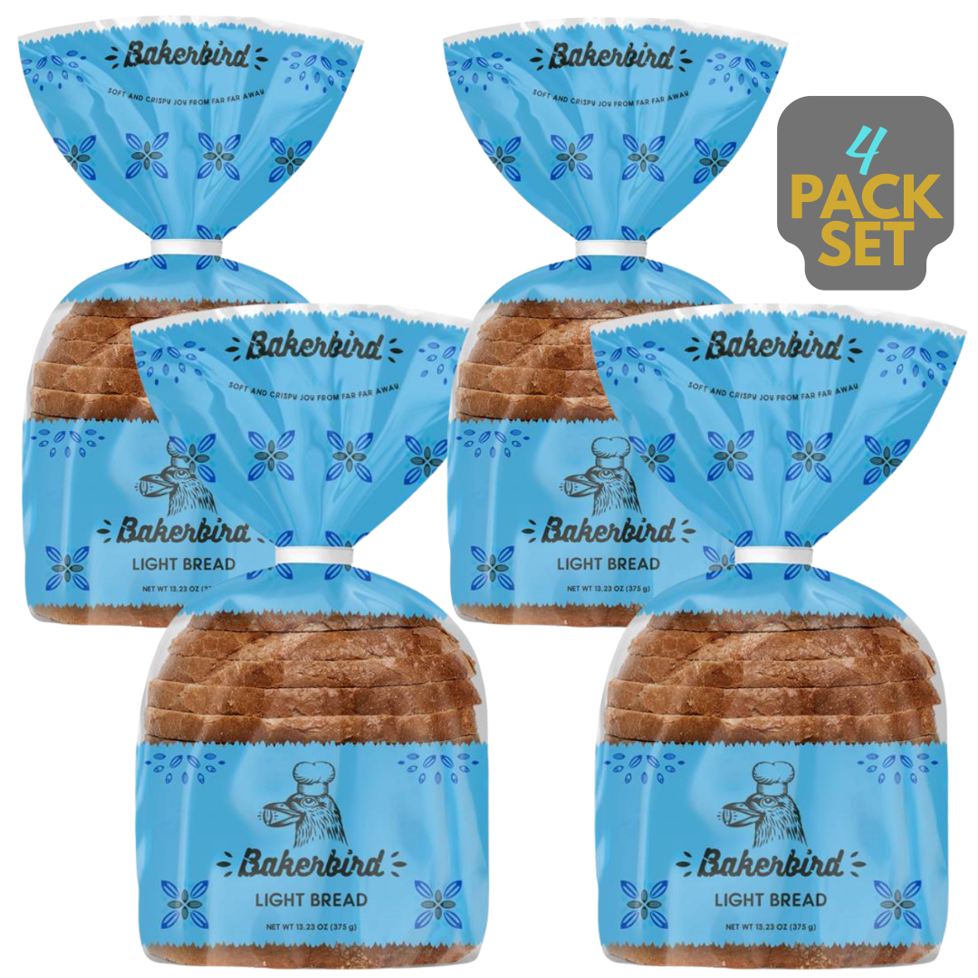 Bakerbird European Light Rye Bread Lithuanian Style, Soft & Moist Rye Malt, 13.23 oz Each, 4 Pack