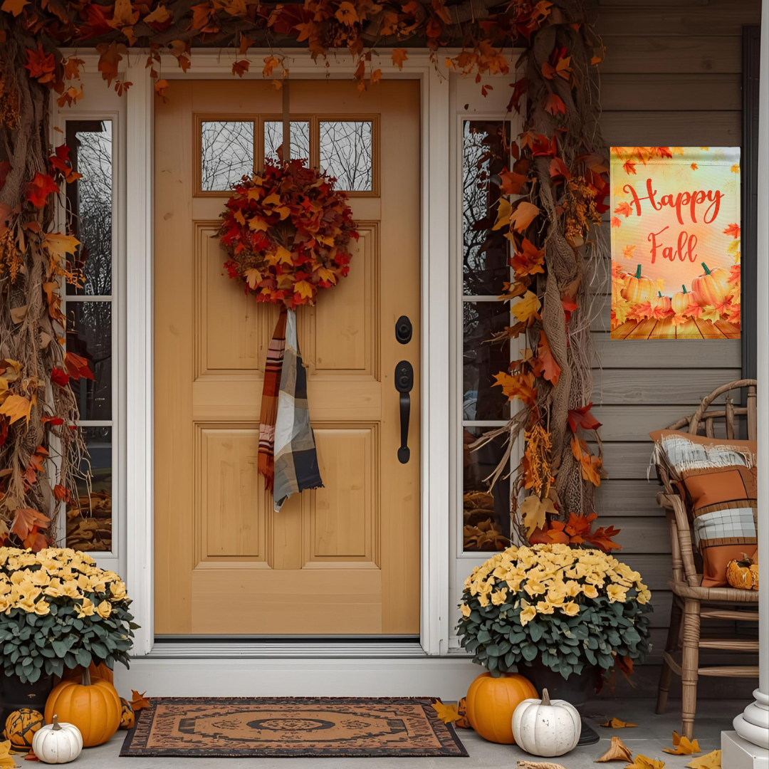 Autumn Garden Flag 12 x 18 Inch, Rustic Fall Outdoor Flag for Front Porch, Garden, Yard & Patio Décor