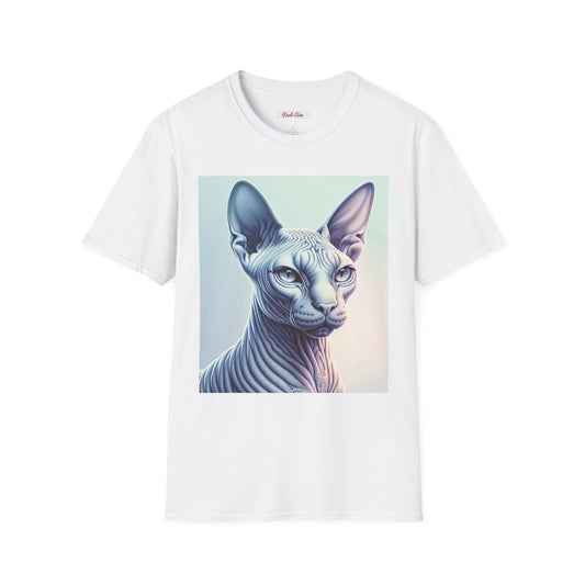 Unisex Softstyle T-Shirt with a Sphynx Cat Print
