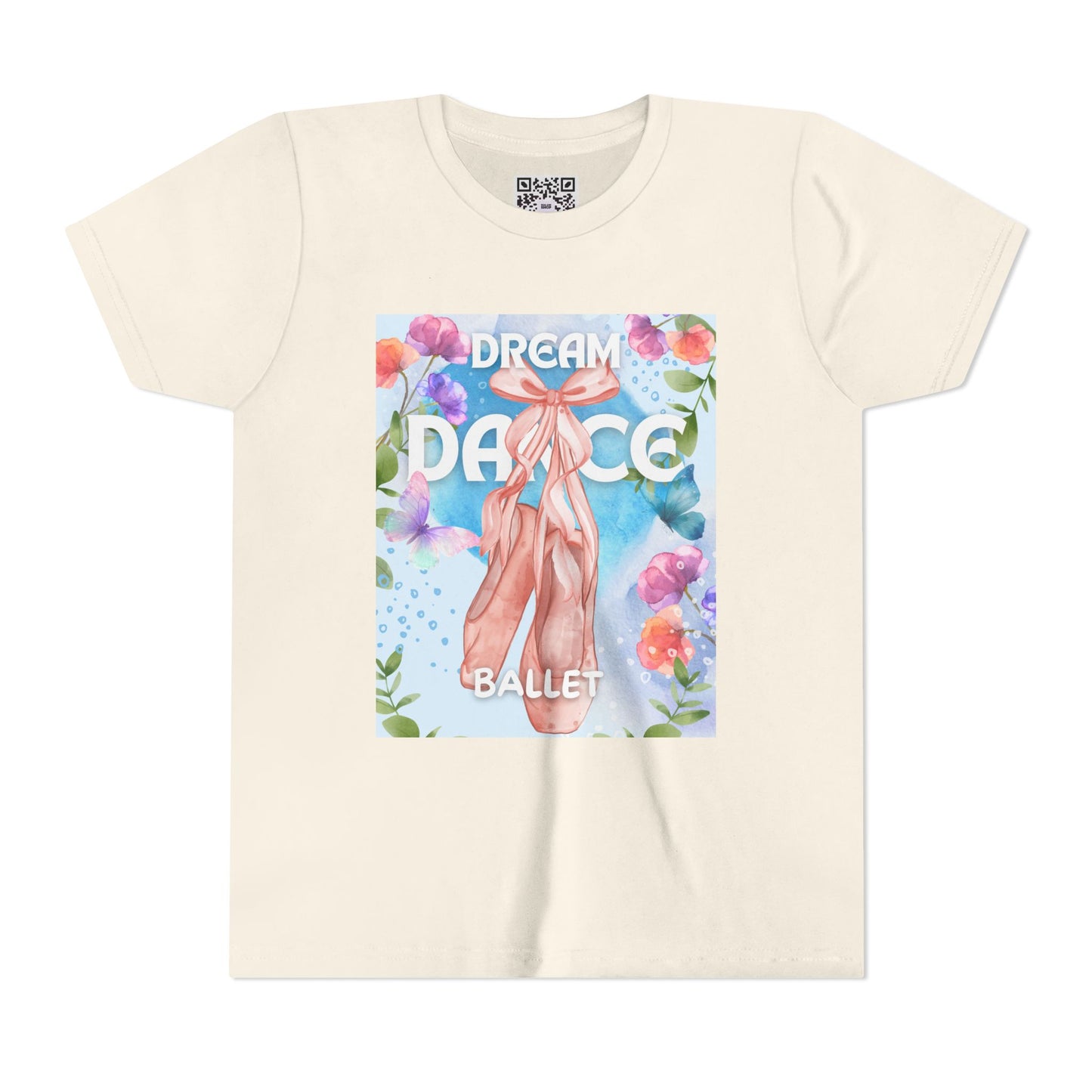 Gentle Floral Butterfly Ballerina Youth Tee Dream Dance Ballet