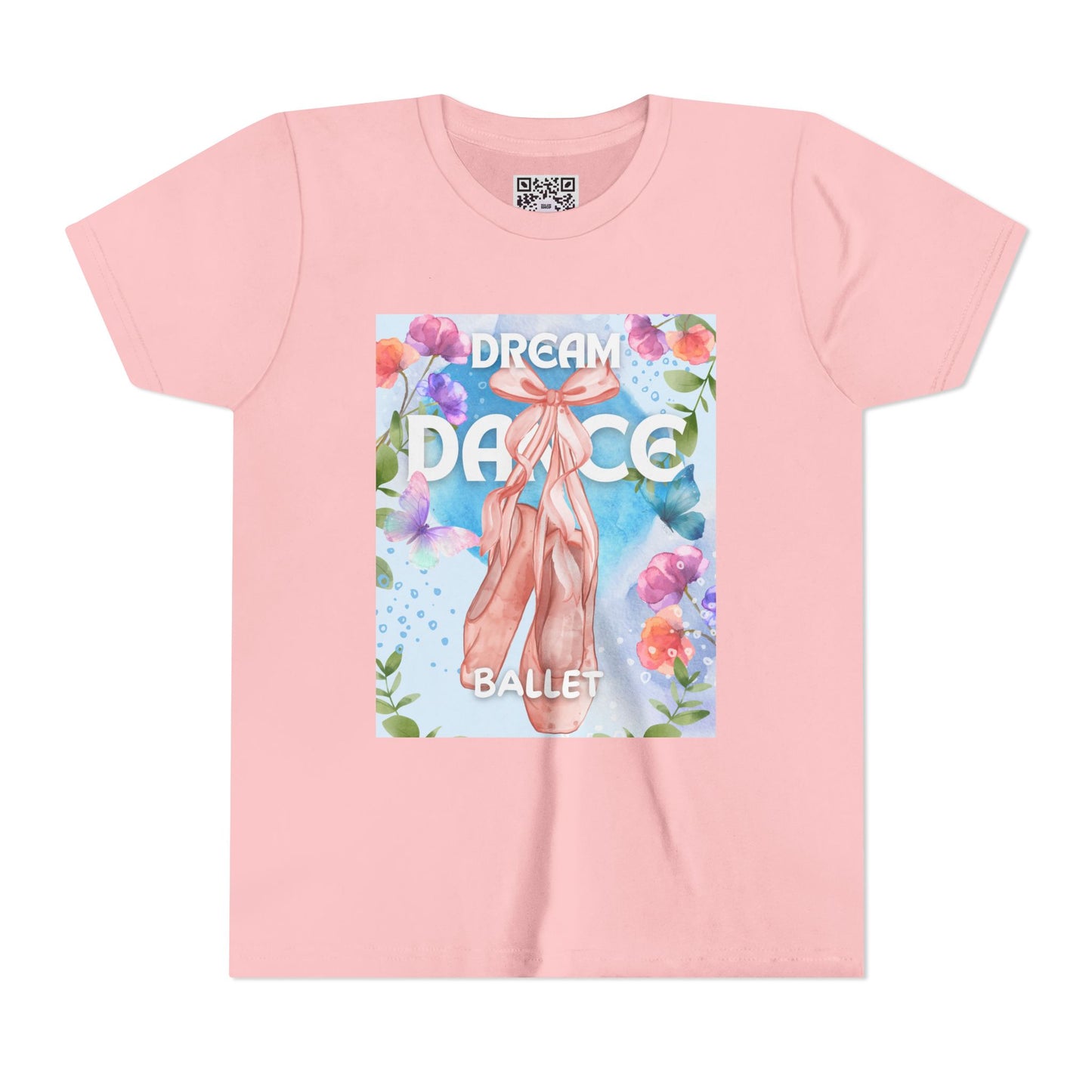 Gentle Floral Butterfly Ballerina Youth Tee Dream Dance Ballet