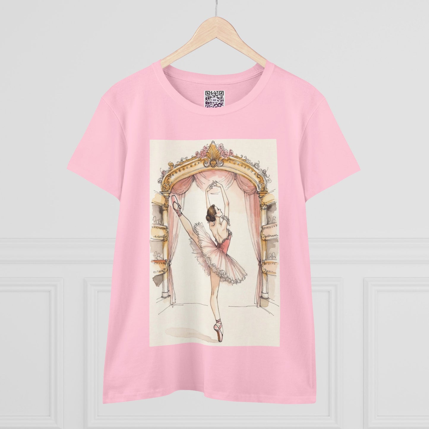 Ballet Dancer Tee — Vintage Ballerina Stage Illustration Women's Shirt