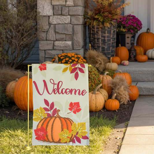 Fall Garden Flag 12 x 18 Inch, Autumn Indoor Outdoor Décor for Front Porch, Garden, Door decor, Autumn Patio & Yard Banner, Seasonal Home Decoration