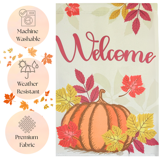 Fall Garden Flag 12 x 18 Inch, Autumn Indoor Outdoor Décor for Front Porch, Garden, Door decor, Autumn Patio & Yard Banner, Seasonal Home Decoration