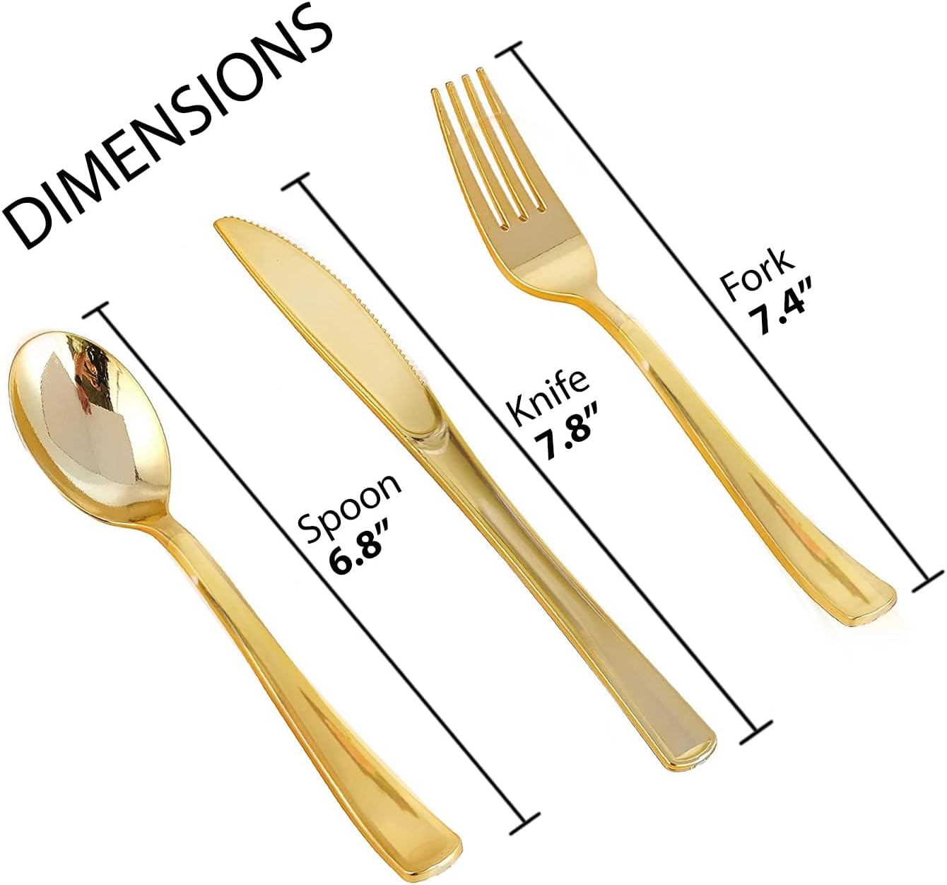 Premium Gold Plastic Silverware Set, Heavy-Duty Disposable Flatware – BPA Free Forks, Knives & Spoons for Parties & Events