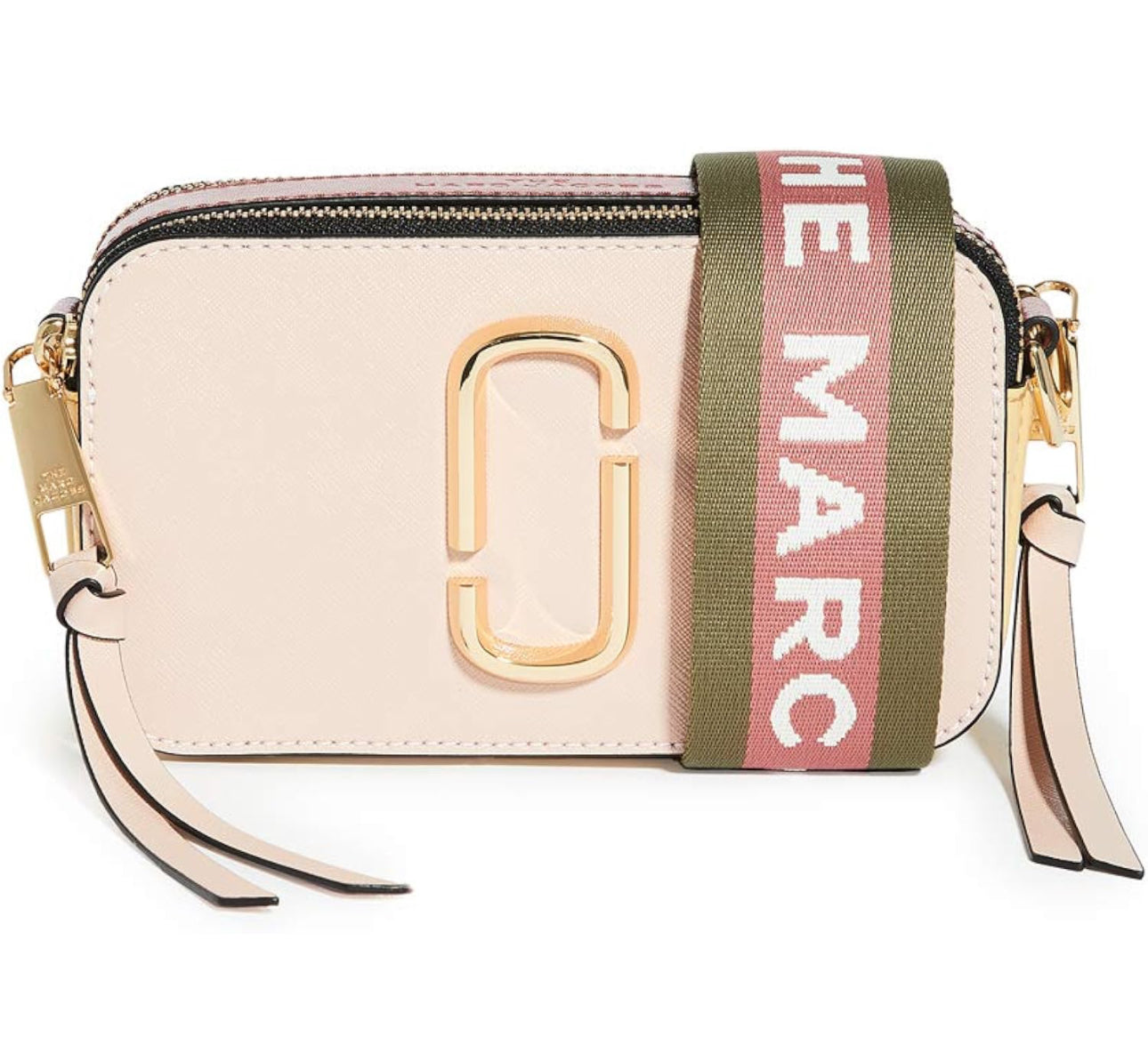 Marc Jacobs Women's The Snapshot Rose Multi Leather Shoulder Bag Crossbody Purse & Dust bag