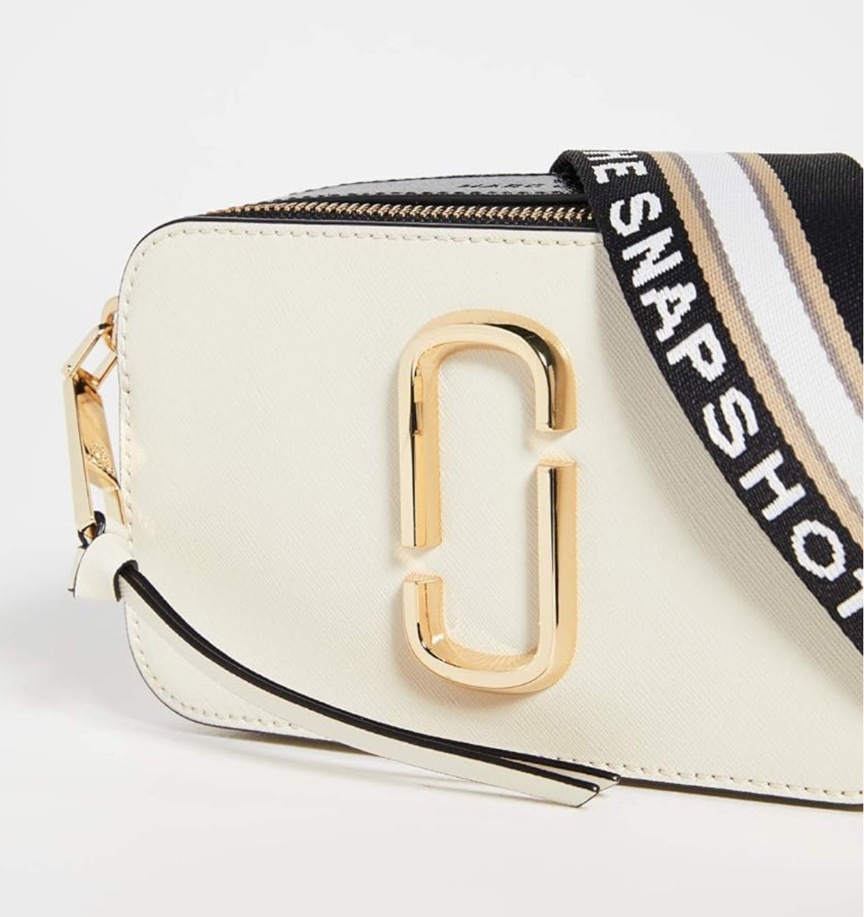 Marc Jacobs Women's The Snapshot White Multi Leather Shoulder Bag Crossbody Purse & Dust bag