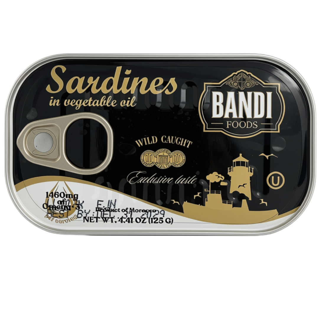 Bandi Foods Wild Caught Sardines Variety Pack, Tomato Sauce and Vegetable Oil, 4.41 oz Each, 6 Pack