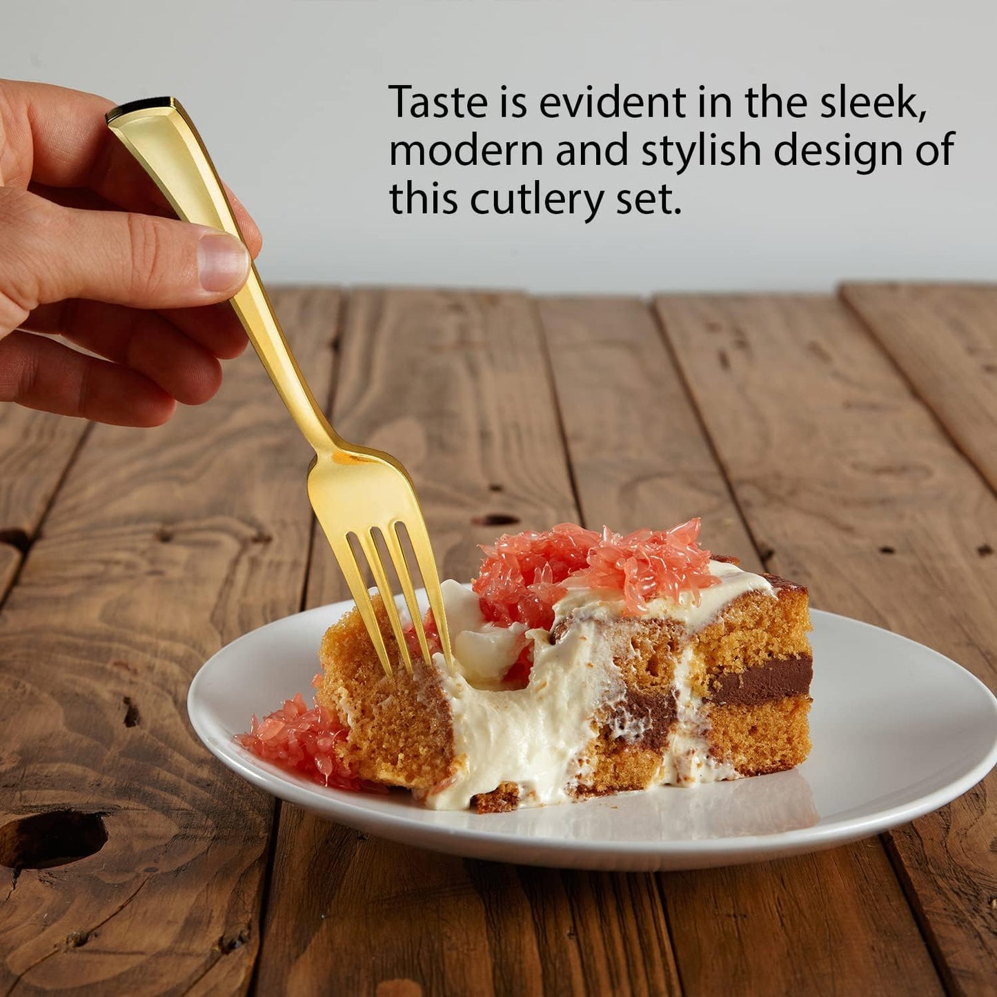 Premium Gold Plastic Silverware Set, Heavy-Duty Disposable Flatware – BPA Free Forks, Knives & Spoons for Parties & Events