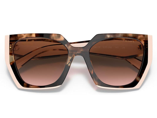 NEW Prada Cat Eye Sunglasses PR15WS 01R0A6 Tortoise Caramel Powder Frame, Brown Gradient Lenses