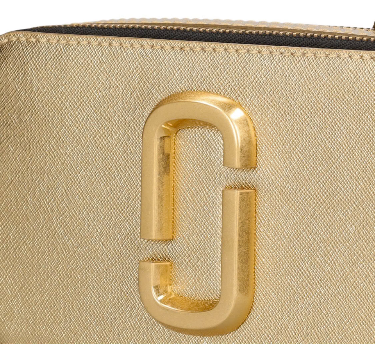 Marc Jacobs Women's The Snapshot Gold Leather Shoulder Bag Crossbody Purse & Dust bag