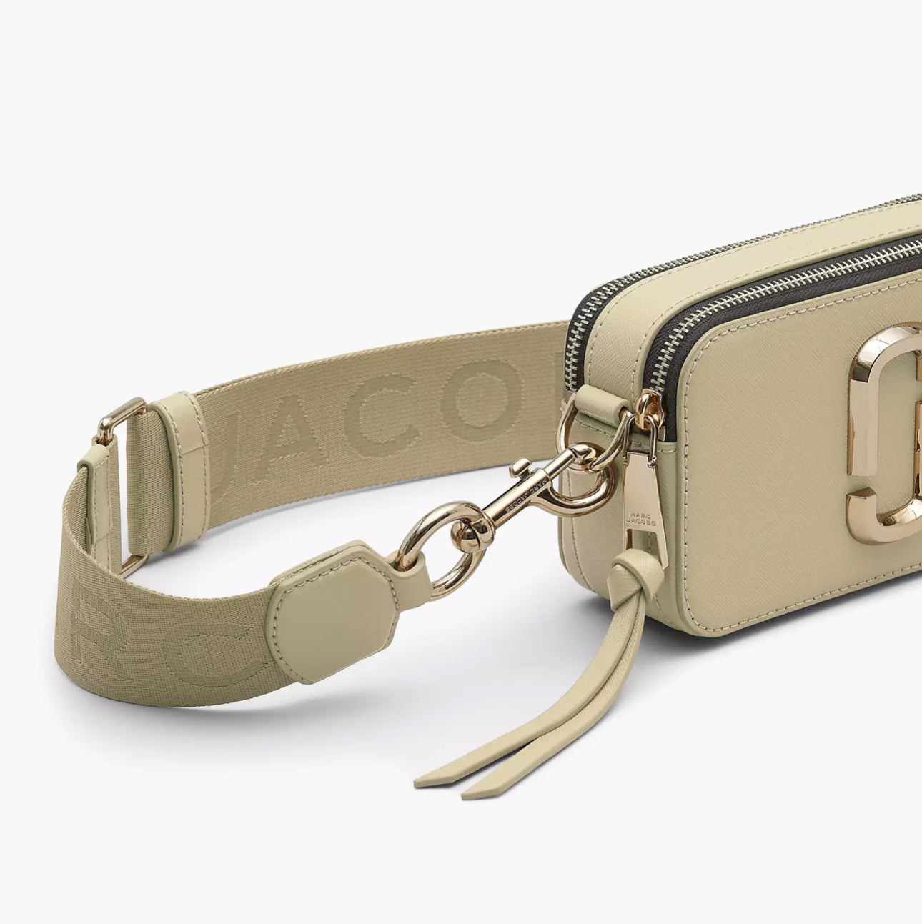 Marc Jacobs Women's The Snapshot Khaki Leather Shoulder Bag Crossbody Purse & Dust bag