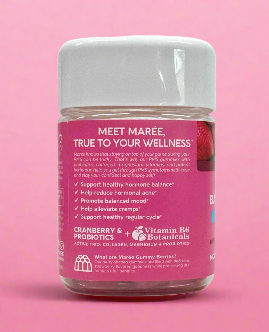 MARÉE PMS Vitamins Balance & Support Gummies – Natural Hormonal Support for Women
