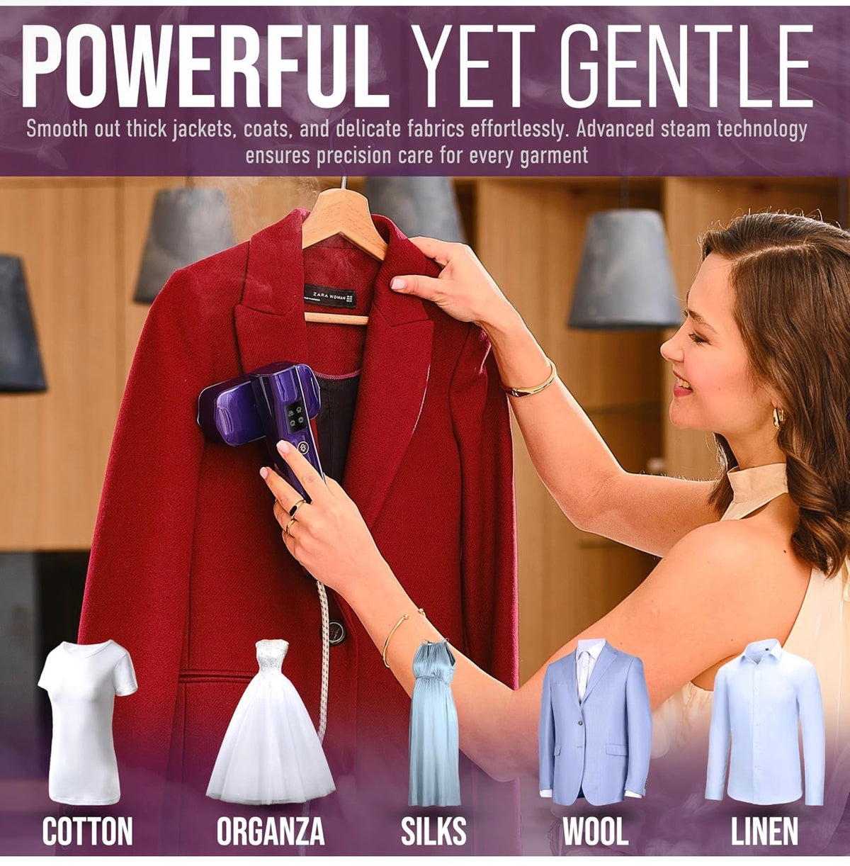Mini Steam Iron & Travel Garment Steamer, Handheld Clothes Steamer, Fabric Steamer for Home & Travel