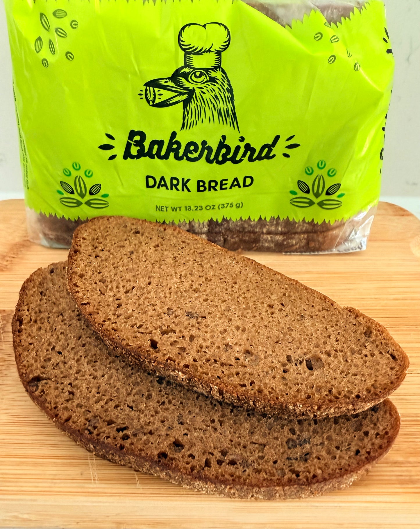 Bakerbird Dark Bread, European Rye Bread with Whole Grain Rye Malt & Caraway Seeds, 13.23 oz (375 g), 4 Pack