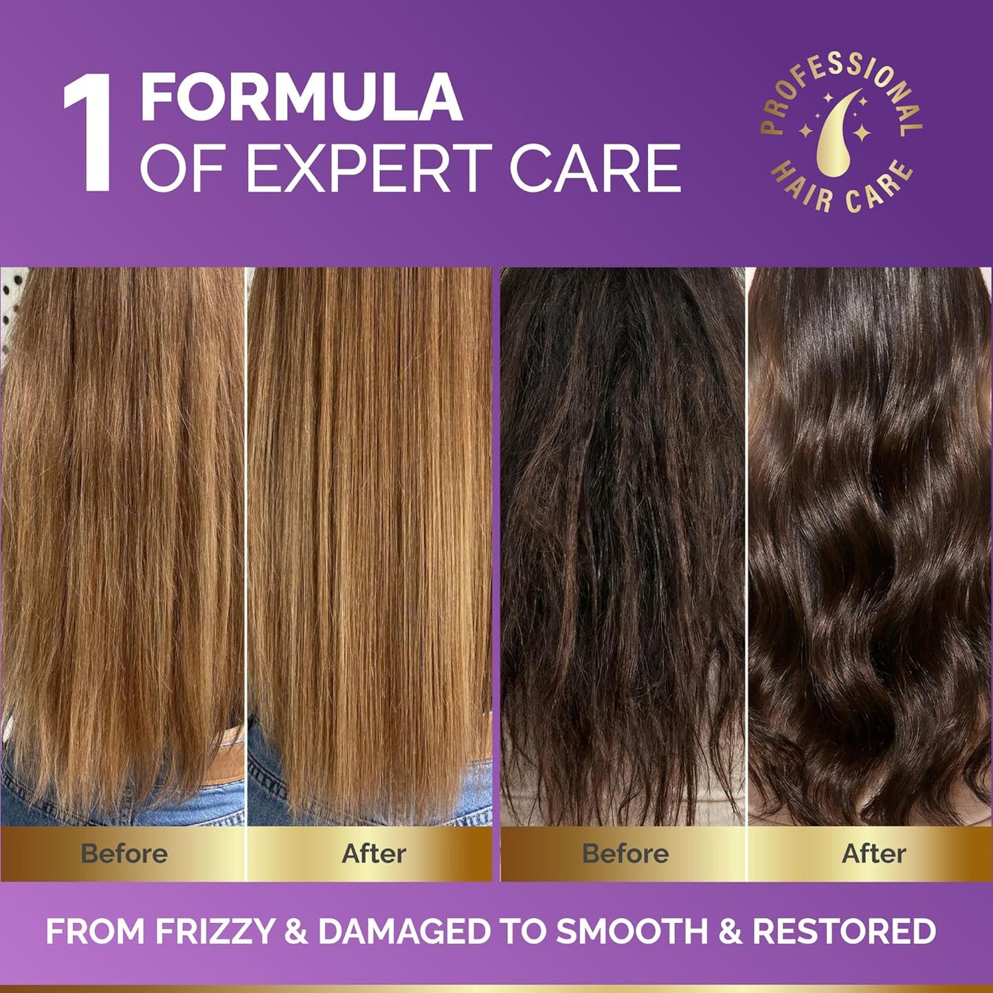 Keratin Hair Mask with Coconut & Argan Oils, Collagen & Wheat Protein - Smooths, Softens & Controls Frizz, Curl-Safe