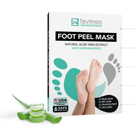 Foot Peel Mask for Dry Cracked Feet – 2 Pack Peeling Mask Removes Dead Skin and Calluses