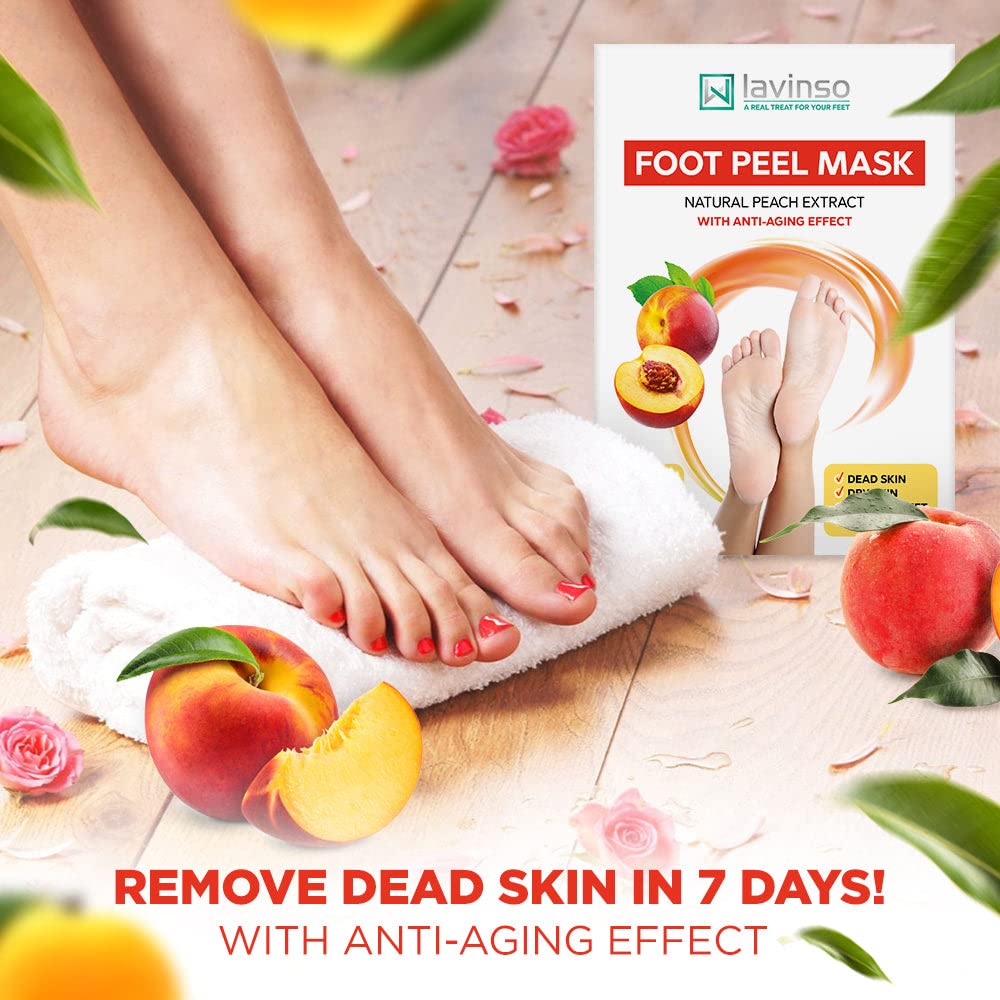Exfoliating Foot Mask 2 Pack Peach Feet Peeling Mask Extra Strength