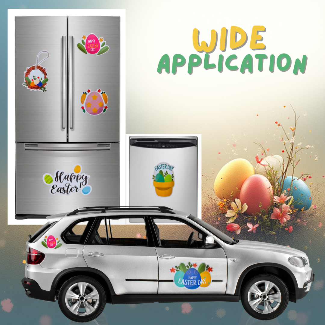 Set of 6 Easter Refrigerator Magnets for Easter Decorations, Reusable Car Sticker Magnets for Easter Decor